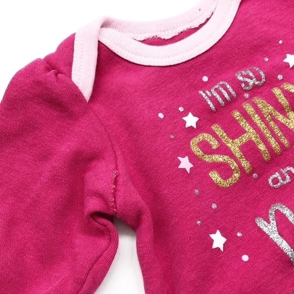 Duck Duck Goose I'm So Shiny and New onesie + leggings baby girl outfit